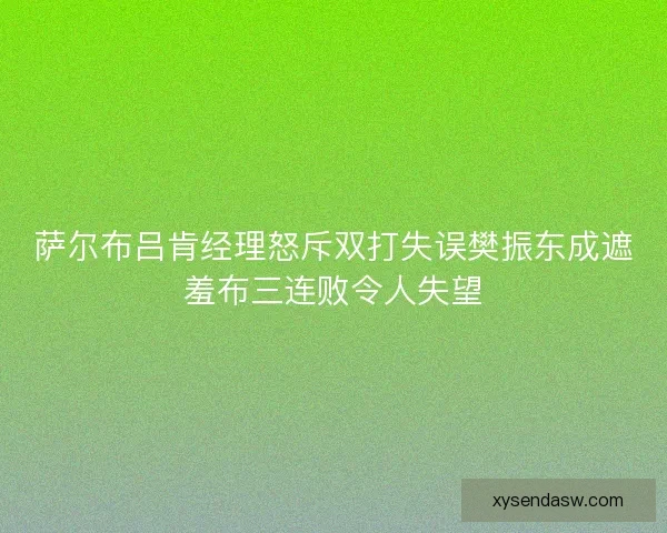 萨尔布吕肯经理怒斥双打失误樊振东成遮羞布三连败令人失望 萨尔布吕肯经理怒斥双打失误樊振东成遮羞布三连败令人失望