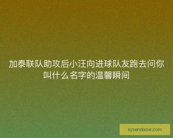 加泰联队助攻后小汪向进球队友跑去问你叫什么名字的温馨瞬间