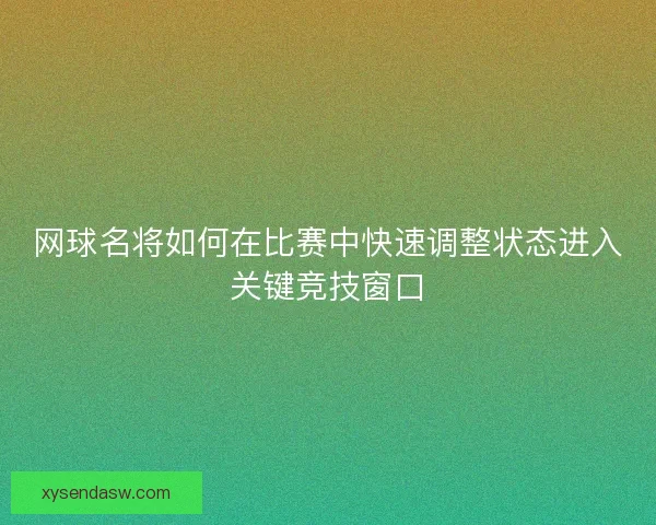 网球名将如何在比赛中快速调整状态进入关键竞技窗口